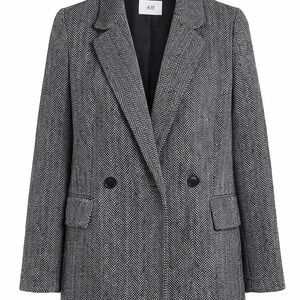 H&M herringbone patterned double-breasted blazer